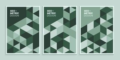 Sage green cover design with geometric style vector