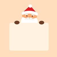 santa claus está mirando desde el papel. ilustración vectorial vector