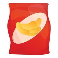 Chips potato icon, cartoon style vector