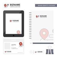 Map route Business Logo Tab App Diary PVC Employee Card and USB Brand Stationary Package Design Vector Template