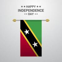 Saint Kitts and Nevis Independence day hanging flag background vector