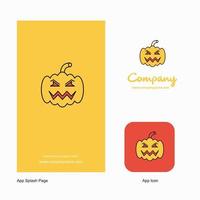 Pumpkin Company Logo App Icon and Splash Page Design Creative Business App Design Elements vector