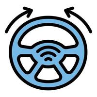 Self driving vehicle icon, outline style vector