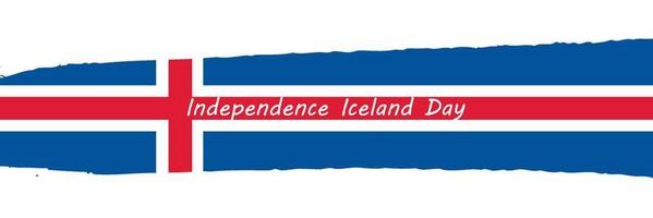 Happy Independence Iceland Day. Horisontal holiday banner vector