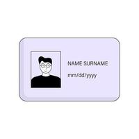 Icon of an identity document with the image of a man vector