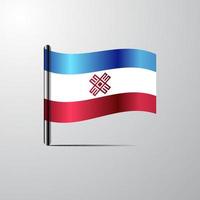 MariEl waving Shiny Flag design vector