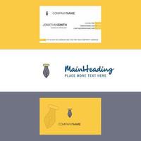 Beautiful Pen Logo and business card vertical Design Vector