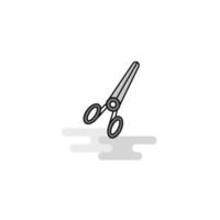 Scissor Web Icon Flat Line Filled Gray Icon Vector