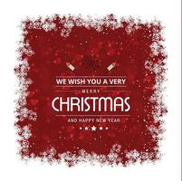 Merry Christmas card with red background and typography vector