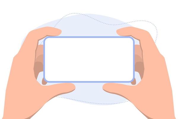 UI of a frameless phone that is held in the hands