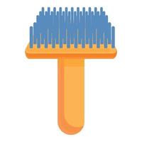 Groomer pet steel brush icon, cartoon style vector