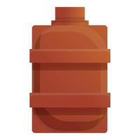 Safari water flask icon, cartoon style vector