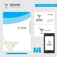 Drink Business Logo File Cover Visiting Card and Mobile App Design Vector Illustration