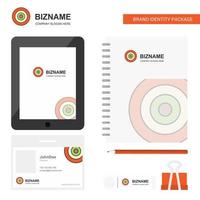 Dart game Business Logo Tab App Diary PVC Employee Card and USB Brand Stationary Package Design Vector Template