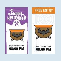 Happy Halloween invitation design with pot vector