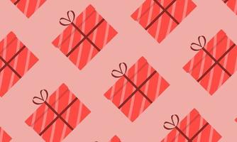nuevo papel de regalo con árboles de navidad y regalos vector