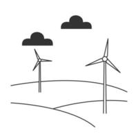 Wind power plant icon. Wind turbines. Renewable energy vector design. Green energy industrial concept