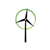 The windmill generates eco-energy. The concept of clean energy production vector