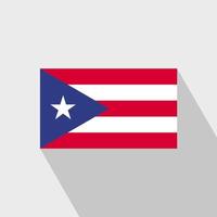 Puerto Rico flag Long Shadow design vector