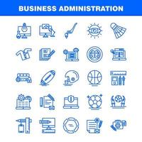 Business Administration Line Icons Set For Infographics Mobile UXUI Kit And Print Design Include Pencil Smartphone Scale Vector Helmet Protection Sports Games Collection Modern Infographic