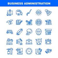 Business Administration Line Icons Set For Infographics Mobile UXUI Kit And Print Design Include Pencil Smartphone Scale Vector Helmet Protection Sports Games Collection Modern Infographic