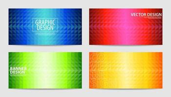 Colorful Banner Set Geometric Triangle Shapes Background vector