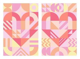 Valentine's day abstract pattern scandinavian style vector