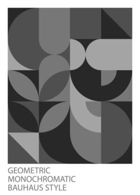 Dark And Light Gray Background Geometric Pattern Bauhaus Style