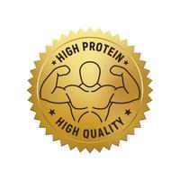 Badge Gold High Protein High Quality vector