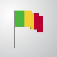 Mali waving Flag creative background vector