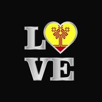 tipografía de amor diseño de bandera de chuvashia vector letras hermosas
