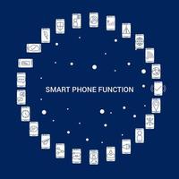 Creative Smart phone functions icon Background vector