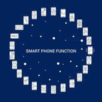 Creative Smart phone functions icon Background vector