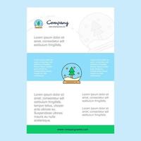 Template layout for Christmas globe comany profile annual report presentations leaflet Brochure Vector Background