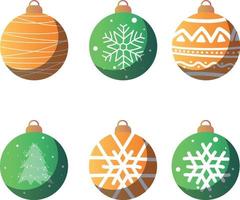 conjunto de bolas de navidad vector