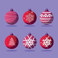 conjunto de bolas de navidad vector