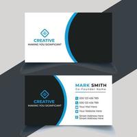 Professional elegant blue and white modern business card design vector