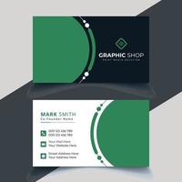 Professional elegant green and white modern business card design vector