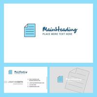 Document Logo design with Tagline Front and Back Busienss Card Template Vector Creative Design
