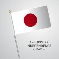 diseño tipográfico del día de la independencia de japón con vector de bandera