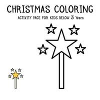 Libro de actividades navideñas para colorear para niños menores de 3 años vector