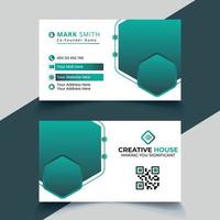 Professional elegant green and white modern business card design vector