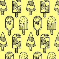 a pattern of different ice cream in the style of a sketch vector