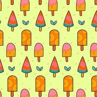 pattern bright ice cream   isolated on YELLOW background. vector