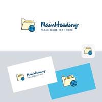 Shared folder vector logotype with business card template Elegant corporate identity Vector