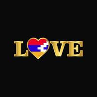 Golden Love typography Nagorno Karabakh Republic flag design vector