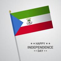 Equatorial Guinea Independence day typographic design with flag vector