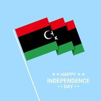 Libya Independence day typographic design with flag vector