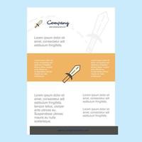 Template layout for Sword comany profile annual report presentations leaflet Brochure Vector Background