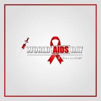 World AIDS Day December 1st,  Banner with red ribbon and text World Aids Day vector